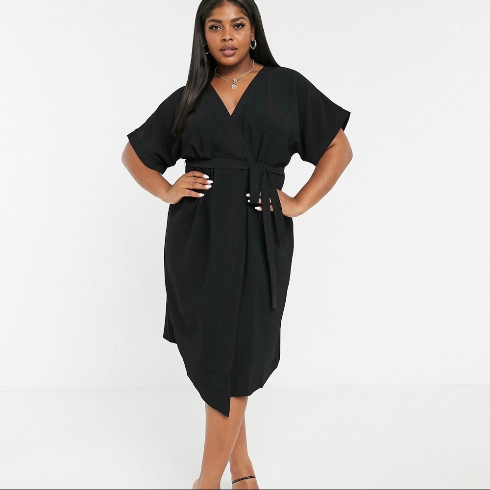 Asos Design Curve Wrap Midi Dress NWOT